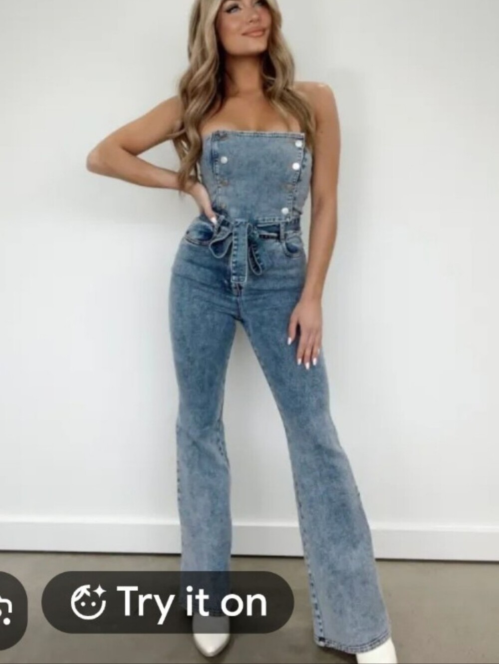 Indie Collection strapless corset flap double breasted flair jumpsuit